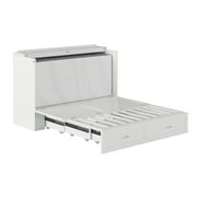 Hamilton Murphy Bed Chest Queen White with Charging Station