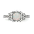 thumbnail image 4 of Sterling Silver Rhodium-plated CZ and Lab Created White Opal Ring QR6758, 4 of 5