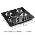 thumbnail image 3 of 4-Burner Built-In Gas Cooktop with Tempered Glass – NG/LPG Compatible, 23.2" x 20" Gas Hob Stovetop, 3 of 9