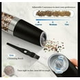 thumbnail image 2 of 2pcs Set Gravity Electric Pepper Grinder, Salt Or Pepper Grinder And Adjustable Coarseness, Battery Operated With LED Light, One Hand Automatic Operation, Stainless Steel, 2 of 5