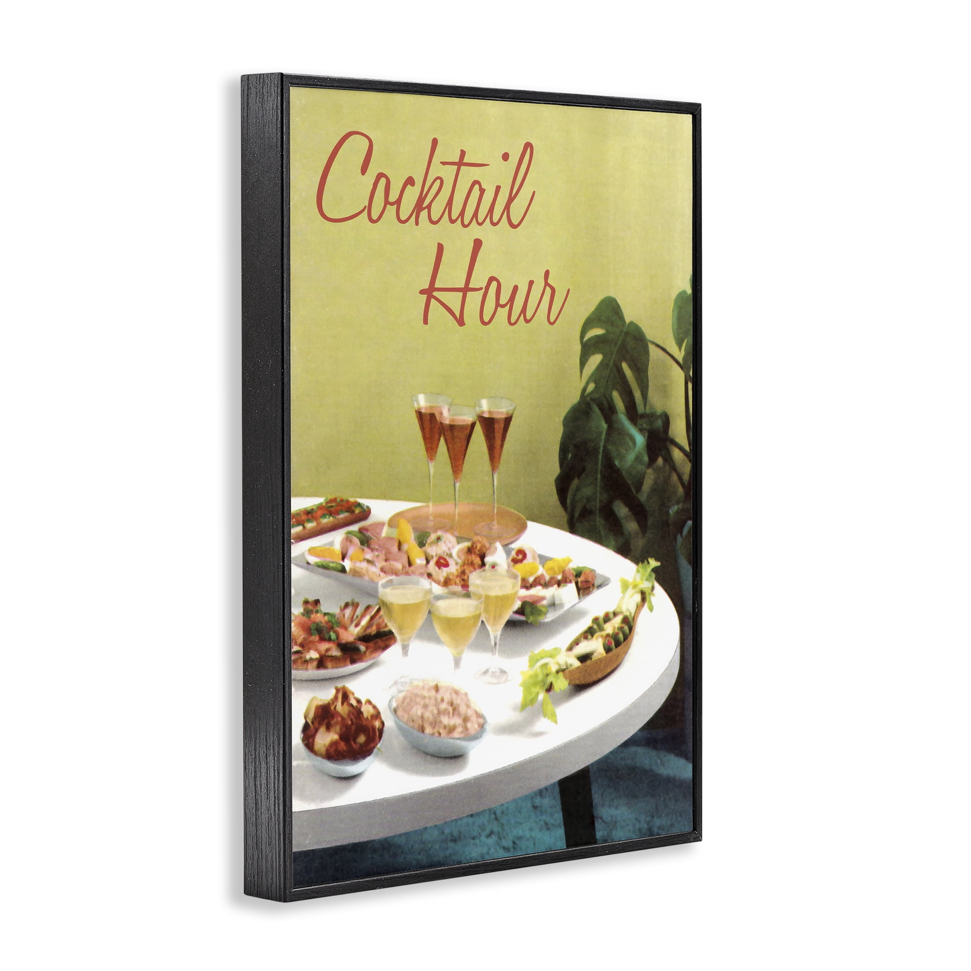 Stupell Industries Cocktail Hour Table Spread Black Framed Giclee Art, design by Tim Wright