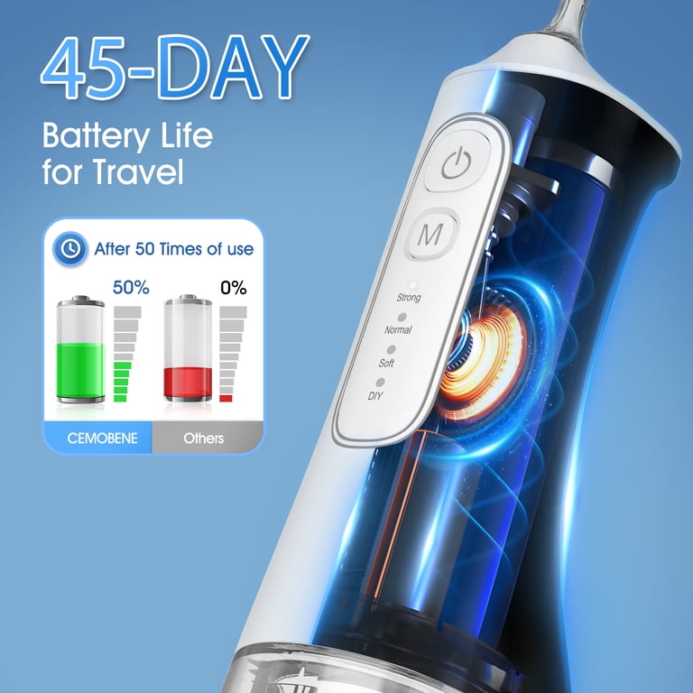 Amybaby Portable Water Flosser, 300ML, 4 Modes, IPX7 Waterproof photo 4