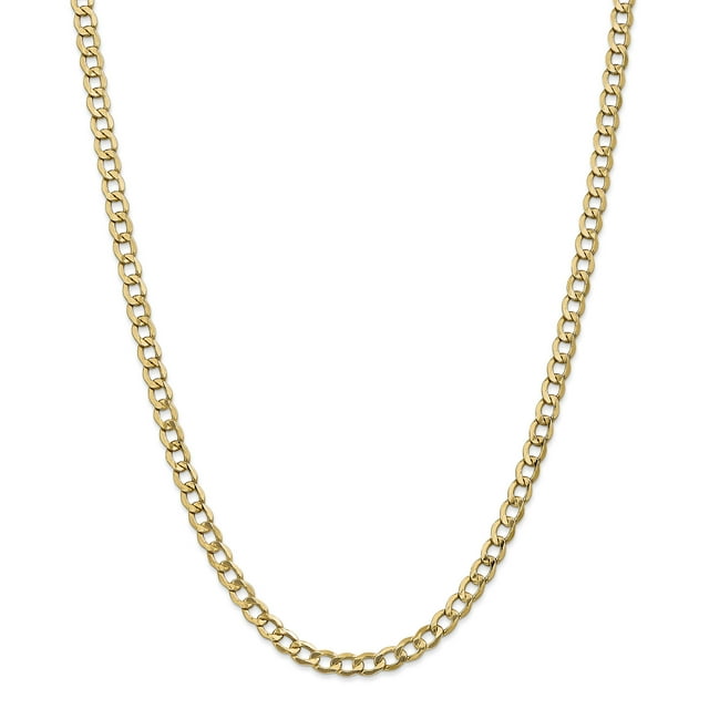 Chaîne de Maillons Gourmette Semi-Solide en Or Jaune 14K 5.25mm 24 Pouces