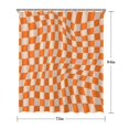 thumbnail image 5 of Orange and White Wavy Checkerboard Pattern Shower Curtain 72"x84" ,Bathroom Decorative Shower Curtains Set with 12 Hooks,Modern Waterproof Washable Shower Curtain, 5 of 6