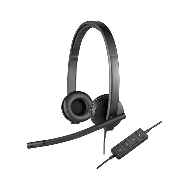 Auriculares estéreo Logitech H570e con cable y micrófono con cancelación de ruido