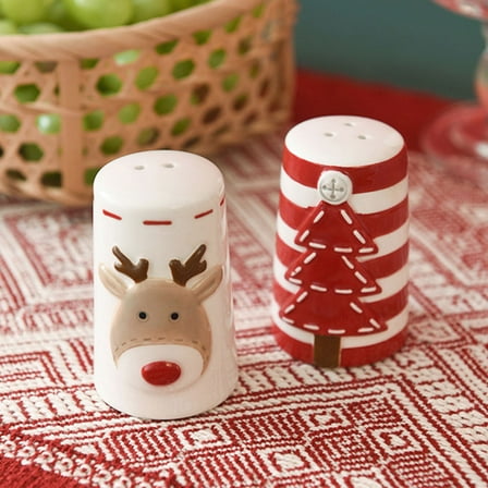 IDEANATEGRATE Christmas Style Salt Shaker 2Pcs 3.1X1.9X1.9In