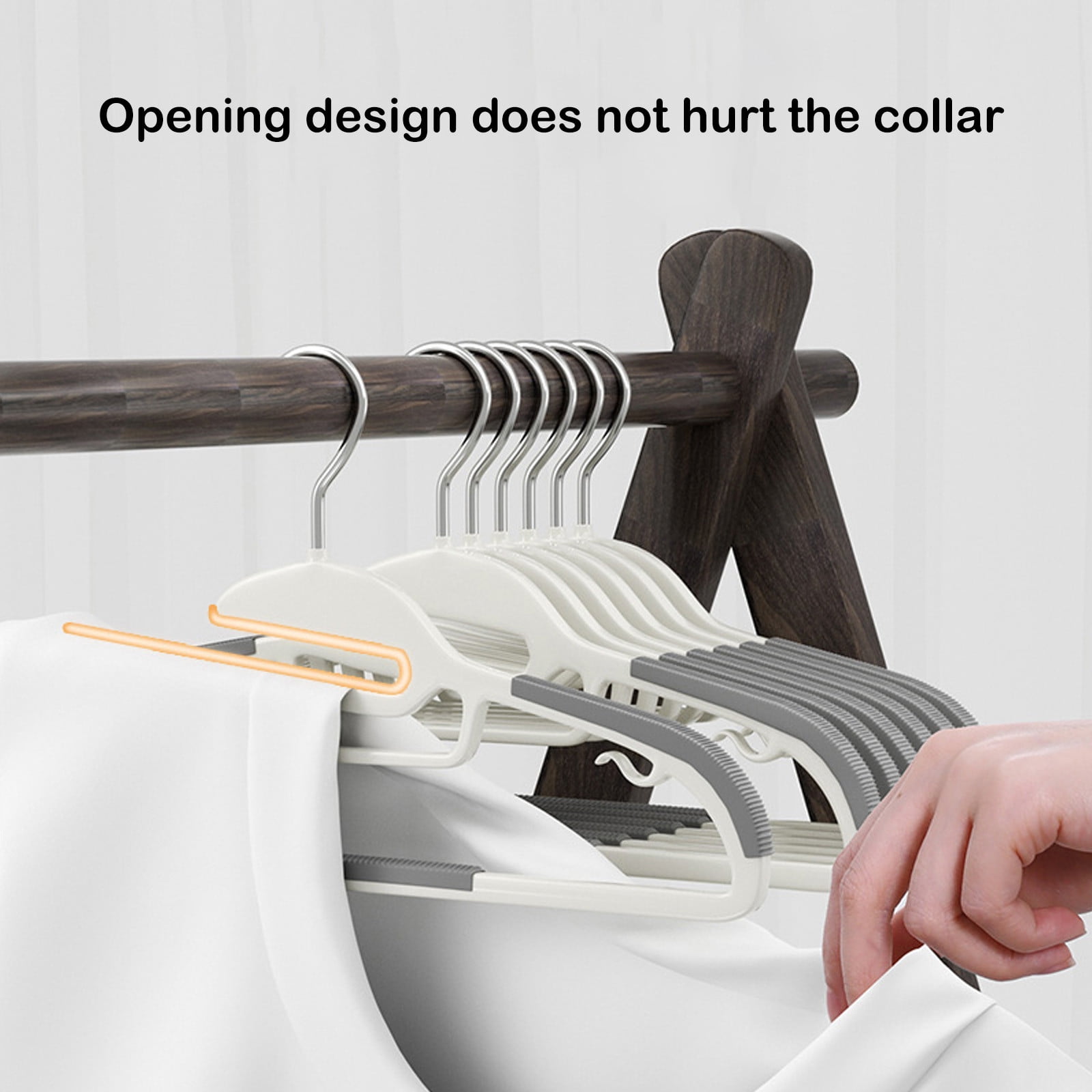 Plastic Clothes Hangers, Sweater Hangers No Shoulder Bump, Thick Heavy Duty Coat Hanger for Closet, Wide Hanger with Non-Slip Hook for Sweaters, Suits, Dresses, Jackets, Pants
