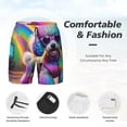 thumbnail image 3 of Naloa Rainbow Poodle Urban Street Print Men Swim Trunks with Compression Liner ,Board Shorts,Men's Swim Shorts with Drawstring and Elastic Waistband-3X-Large, 3 of 6