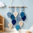 thumbnail image 6 of Hand Woven Cotton Rope Leaf Macrame Wall Hanging, Wall Hanging Boho Woven Tapestry, Bohemian Leaf Modern Chic Wall Art for Living Room, Bedroom, Apartment(B), 6 of 7