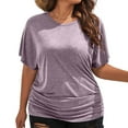 thumbnail image 2 of Womens Summer Tops Casual Purple Womens T Shirts Casual Loose Fit Summer Shirts for Teens Modest, 2 of 6
