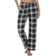 thumbnail image 1 of Pantalones de pijama para hombre con bolsillos, pantalones de dormir de pijama a cuadros de franela suave para hombre, 1 of 2