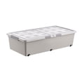 thumbnail image 2 of Organizador de almacenamiento con ruedas debajo de cama, resistente y multifuncional, con ruedas, para ropa, dormitorio, ropa de cama, zapatos y 100x50x28cm, 2 of 8