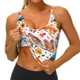 thumbnail image 3 of Balery Flowers Birds And Butterflies Sujetadores deportivos con espalda cruzada para mujer, acolchados, sin costuras, de alto impacto, ideales para yoga, gimnasio, entrenamiento y fitness.-, 3 of 8