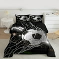 thumbnail image 2 of Manfei Soccer Game Full Size Comforter Sets,Kids Ball Sport Bedding Comforter Set,White Black Bedding Sets For Girls Kids,Super Cozy Room Decor Reversible,3-Piece, 2 of 8