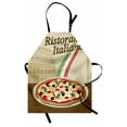 thumbnail image 1 of Pizza Apron, Ristorante Italiano Concept with Vintage Grunge Style Print with Pizza and Collosseum, Unisex Kitchen Bib with Adjustable Neck for Cooking Gardening, Adult Size, Multicolor, by Ambesonne, 1 of 4