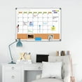 thumbnail image 4 of DOLLAR BOSS Whiteboard Calendar Dry Erase Board Cork Board Combination 36" x 24" Large Double-Sided White Boar for Wall, Magnetic Board for Office, Kitchen, Planning, Memo,Home, White Frame, 4 of 8