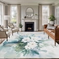 thumbnail image 2 of Spring Floral Area Rugs 5x7 ft White Blue Green Flowers Bottle Oil Painting Washable Rug Non Slip Indoor Carpet Absorbent Floor Mat for Living Room Bedroom Dining Room, 2 of 9