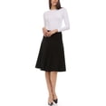 thumbnail image 2 of BGDK Premium Lycra Skirt – Thick, and Opaque Pleated Skirt with Stretch Waist Knee-Length & Midi-Length Options Black Medium, 2 of 4