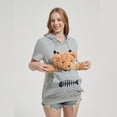 thumbnail image 5 of Kangaroo Pouch Short Sleeve Hoodie for Women Oversized Dog Pouch Sweatshirts Pet Carrier Pullover, 5 of 9