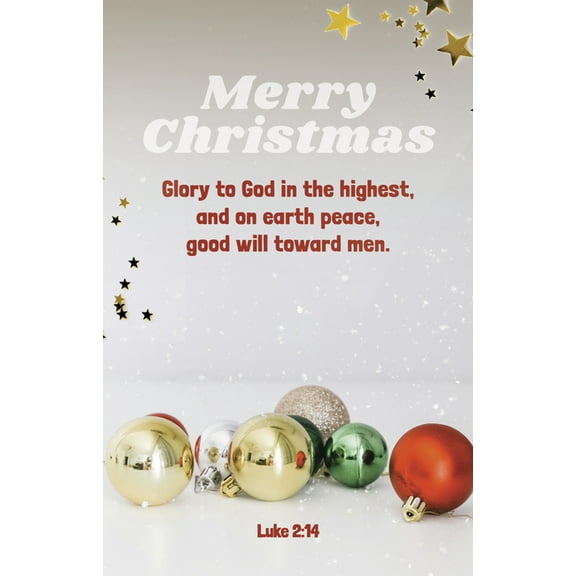 Christmas Bulletin: Merry Christmas (Package of 100): Luke 2:14 (Kjv), (Paperback)