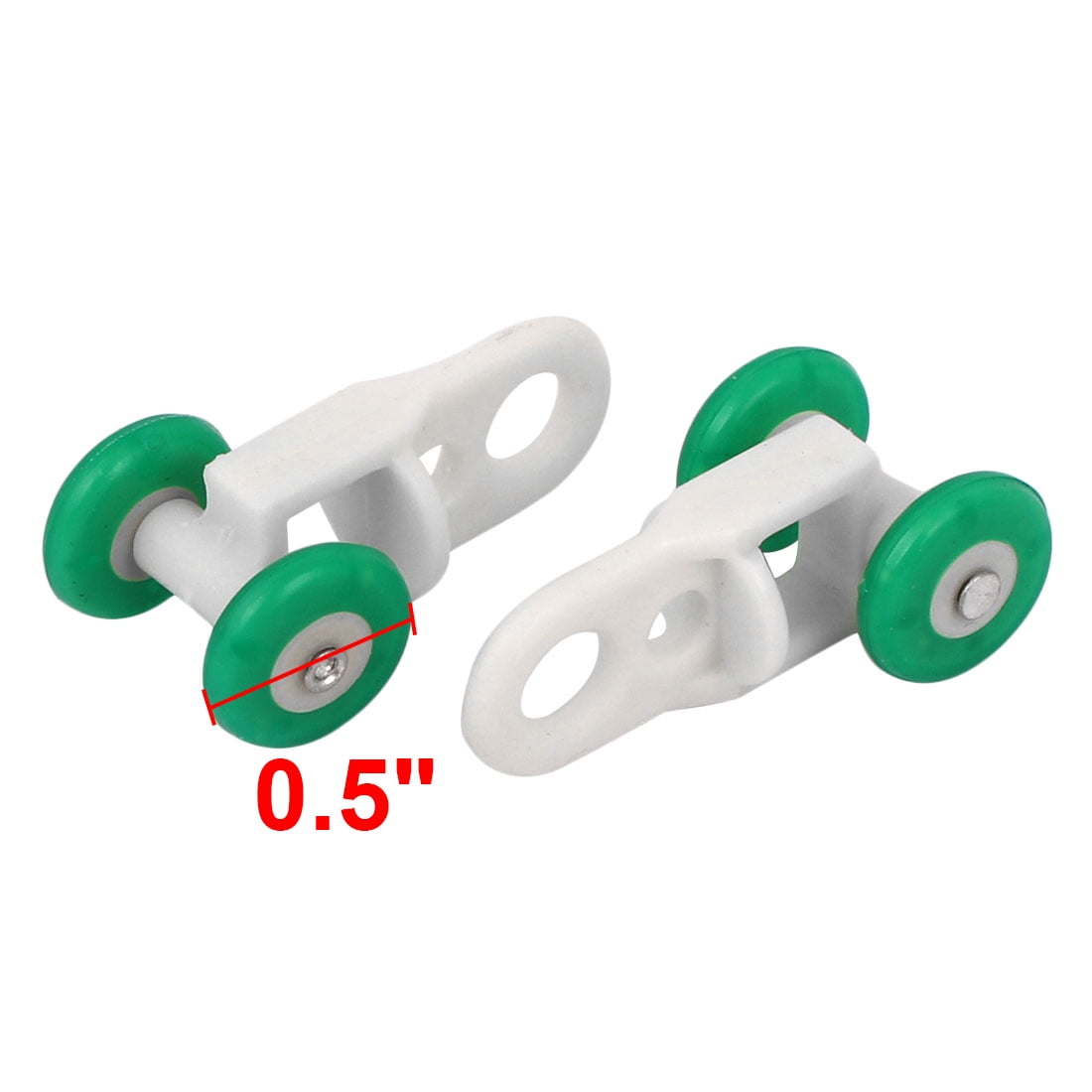 Home Bedroom Plastic Curtain Track Rail Rollers 0.5" Diameter Wheel