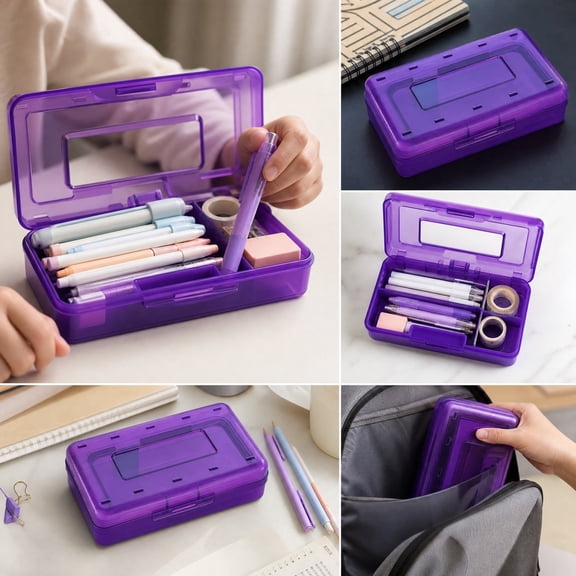 Waterproof Zipper Pouch for School Supplies, Durable Pencil Case for Classroom Organization, Transparent Back to School Pencil Case Large Capacity for Students