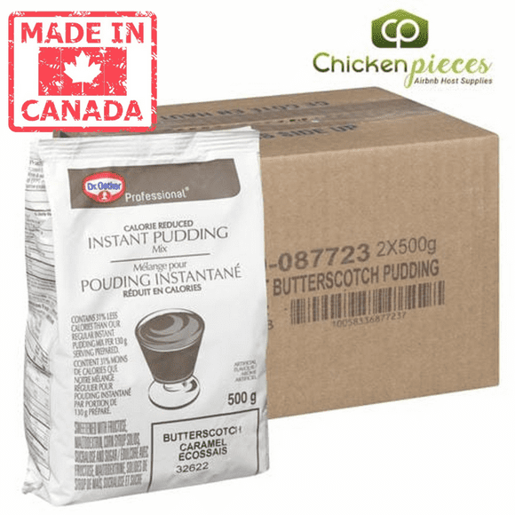Oetker Pudding Butterscotch Instant Reduced Calorie 500g/1.10Lbs (2/Case)-Canadian Made