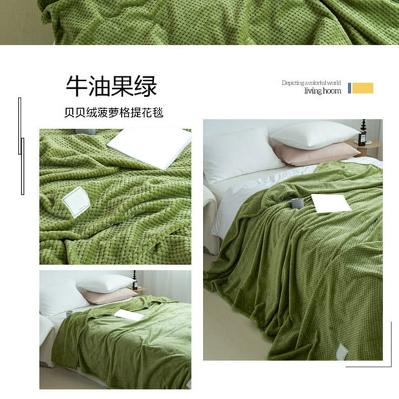 Blanket Cooling Blanket Milk Fleece Lattice  Blanket Summer Cold Single Nap Blanket for Sofa Bed Office