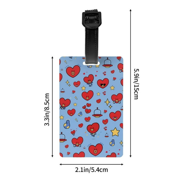 BTS BT21 PVC Equipaje Maleta Etiquetas 5.4 * 8.5cm Personalización Creativa Titular De La Dirección De Viaje Accesorios De Etiqueta huangjie unisex