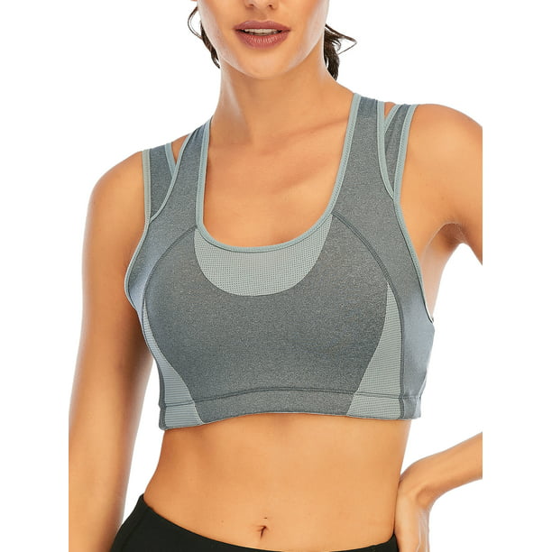 ALING Women Sports Bra High Impact Support Workout Bras Wirefree Racerback  Sports Bra Workout Bra Tops Fitness Tops Full Bra Cup Tops for Exercise  Running 