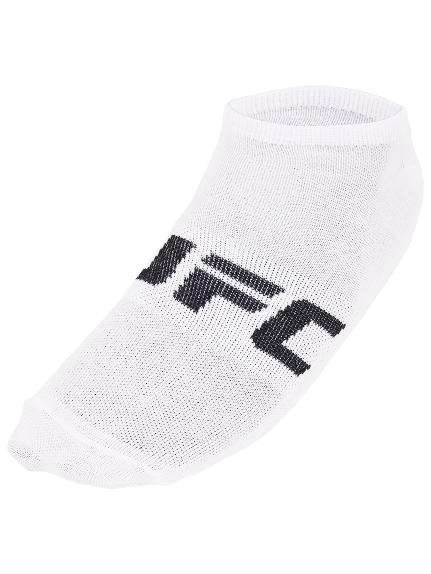 UFC 20 Pair Men's Lightweight No Show Socks with Arch Logo, Blk/Wht/Grey