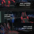 thumbnail image 4 of BlackArc Gaming Chair Outfitted With Footrest, Headrest, Lumbar Support Massage Pillow, Reclining Seat/Arms In Black & Red, 4 of 10