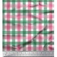 thumbnail image 1 of Soimoi Green Cotton Jersey Fabric Window Pane Check Print Fabric by the Yard 58 Inch Wide, 1 of 1