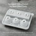 thumbnail image 3 of HUGFEGWE Ice Cube Tray, Silicone Round Ice Ball Mold& Square Large Ice Mold Combo with Lid, Funnel Design Easy-Release Reusable Ice Ball Maker for Whiskey, Cocktail, Bourbon, Homemade AZ824-2705, 3 of 7
