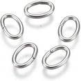 thumbnail image 2 of Tarnish Resistant 304 Stainless Steel Jump Rings Open Jump Rings Oval Stainless Steel color 21 Gauge 6x4x0.7mm Inner Diameter: 2.5x4.5mm, 2 of 2