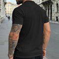 thumbnail image 4 of Men's Summer Loose T-Shirts Waffle Knit Short Sleeve Crew Neck Solid Tee Tops Casual Fashion Outdoor Walking Top Black XL, 4 of 4