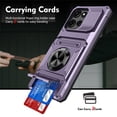 thumbnail image 1 of For Motorola Moto G Power 2025 Phone Case with Finger Ring Holder Kickstand, Card Slots，Heavy Duty Shockproof Rugged Protective Working with Magnetic Car Phone Mount,Purple,For Moto G Power 2025, 1 of 7