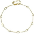 thumbnail image 4 of Avariah Diamonds Solid 14k Yellow Gold Oval Shapes 9in Plus 1in ext Anklet - 9" Bracelet, 4 of 8