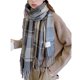 thumbnail image 1 of Bufandas de moda Mantón largo Invierno Grueso Cálido Tejido Bufanda grande a cuadros, 1 of 5