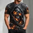 thumbnail image 2 of CONFREE Halloween Mens Short Sleeve Tshirts Crew Neck Skeleton Graphic Lightweight Hallowmas T-Shirts for Men, 2 of 5