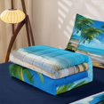 thumbnail image 5 of Erosebridal Blue Scenic Palm Tree Zipper Full Size Comforter Sets with Fitted Sheet and 2 Pillowcases for Boys Girls, Ocean Beach Seascape Print Zipper Bedding Set, Navy Reversible, 4 Pieces, 5 of 7