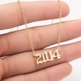 thumbnail image 2 of Naierhg 1980-2019 Birth Year Number Charm Pendant Stainless Steel Chain Necklace Jewelry, 2 of 8