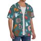 thumbnail image 2 of Balery cute Skull organ Camisa Casual de Manga Corta con Botones para Hombre, Texturizada, Estilo Cubano, para Playa, Verano-Large, 2 of 5