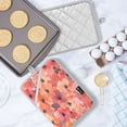 thumbnail image 5 of Two Pieces Of Square Heat Insulation Pad Oven Mitts 7x9.8 Inch Oven Microwave Kitchen Cooking Baking Dark Red Flowers, 5 of 7