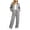 Gray, variant on Jerdar Womens 2 Piece Sweat Sets Collared Zip Jacket Wide Leg Sweatpants Oversized Side Pockets Spring Fall Airport Travel Outfits L