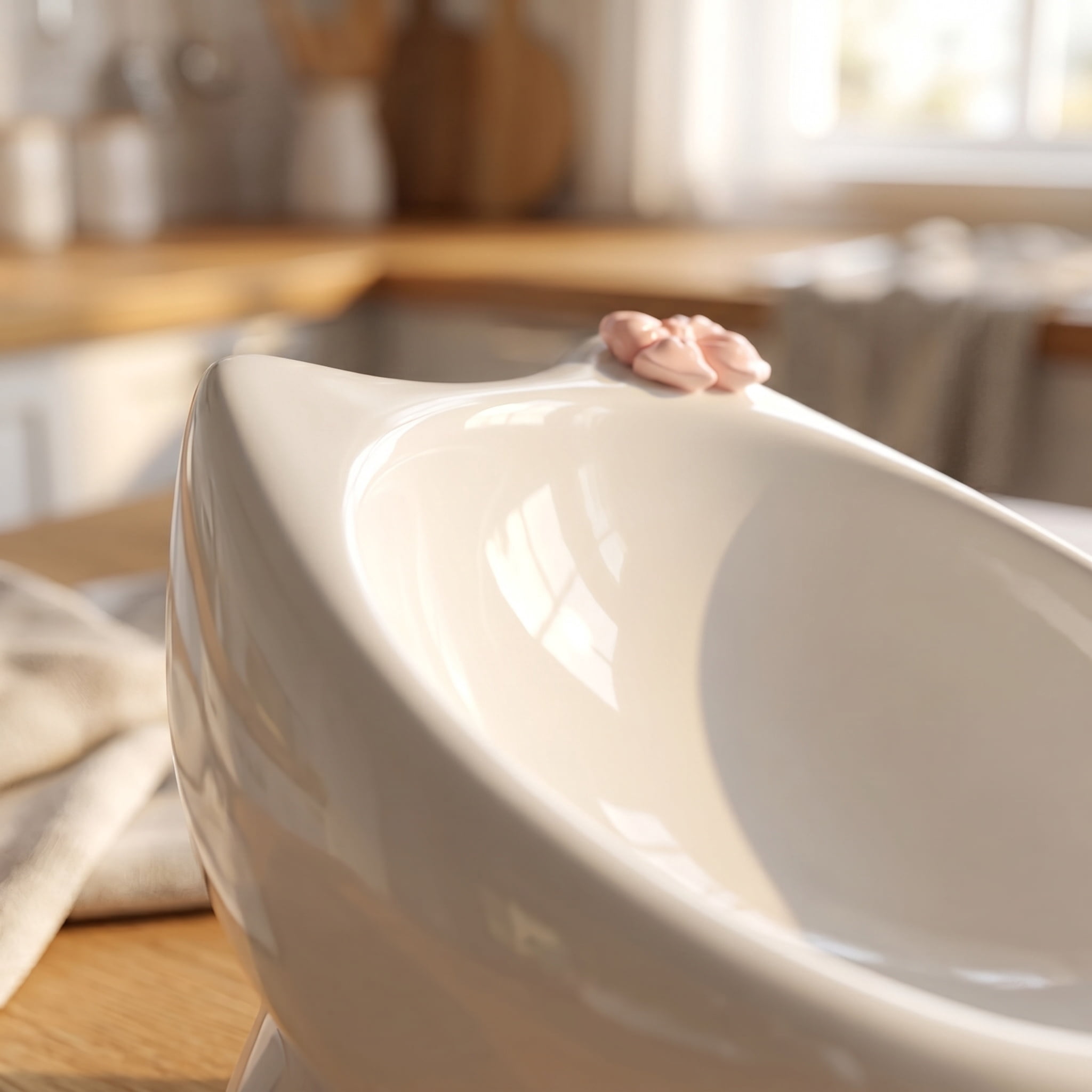 Elevated Ceramic Cat Bowl, Anti-Vomit Ergonomic Tilted Small Dog Food Water Bowl, Neck Protection Stress-Free Pet Feeder with Non-Slip Base, 3oz Capacity, Dishwasher Safe