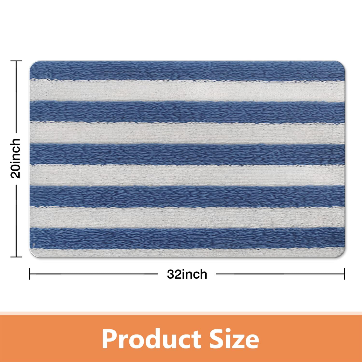 High-Quality Striped Microfiber Bathroom Rugs 20x32 in, Extra Thick, Absorbent Bath Mat, Anti-Slip for Safe Bathroom Experience, Machine Washable for Tub and Shower