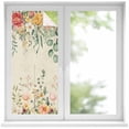 thumbnail image 2 of Watercolor Floral Window Privacy Film, Spring Roses Eucalyptus Leaf Plants Beige Static Cling UV Sun Blocking Tint Film Heat Control Windows Films for Bedroom Bathroom, Window Stickers 17.7"x39.3", 2 of 8