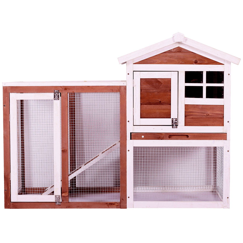 Tangkula Chicken Coop 68 Rabbit Hutch Wooden Garden Backyard Bunny Hen Small Animal Cage Nest
