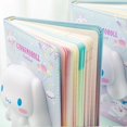 thumbnail image 4 of Cuaderno antiestrés con forma de perro y gatito con orejas grandes de Sanrio, serie de imágenes familiares, cuaderno para niños con forma de corazón y forma de niña, 4 of 5
